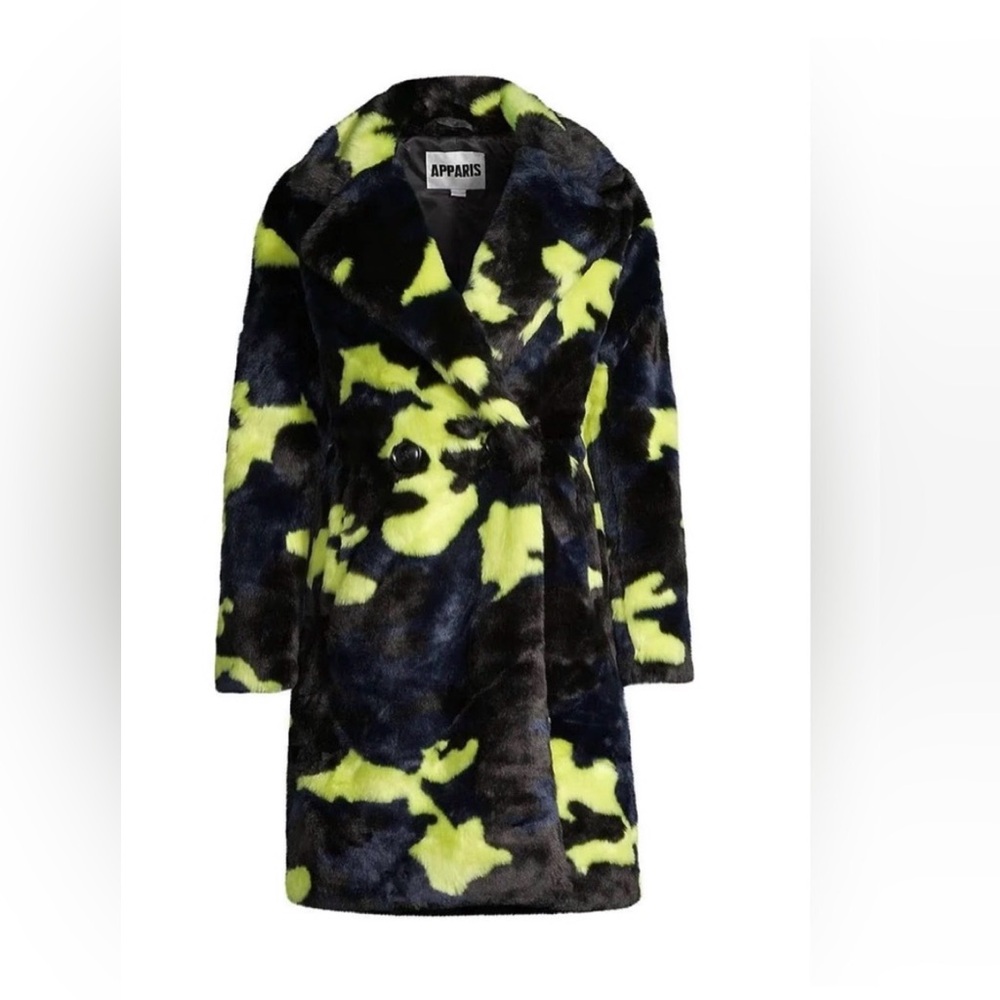 Apparis Black Jahaira Faux Fur Coat xs - Picture 2 of 3